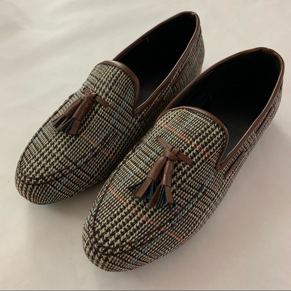 Saddle Brown Crosshatch Loafers men's size 9 - Picture 7 of 9
